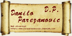 Danilo Parezanović vizit kartica